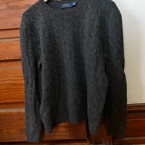 Polo by Ralph Lauren Men's Charcoal Cable Knit Sweater
